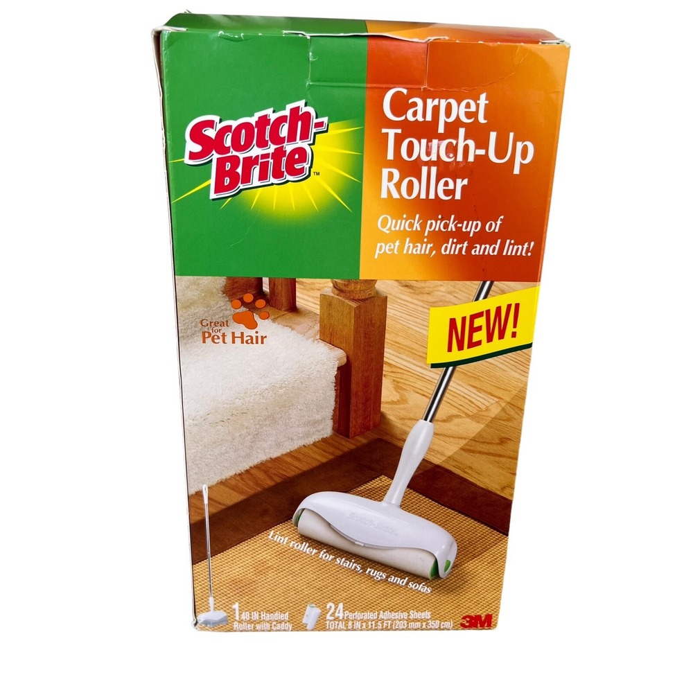 Scotch-Brite Carpet‎ Touch-Up Roller Starter Pack Lint Roller Stairs Rugs Pets